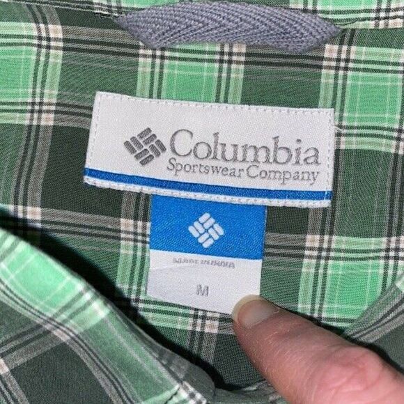 Columbia Green Plaid Long Sleeve Button Down Shirt - Picture 3 of 4